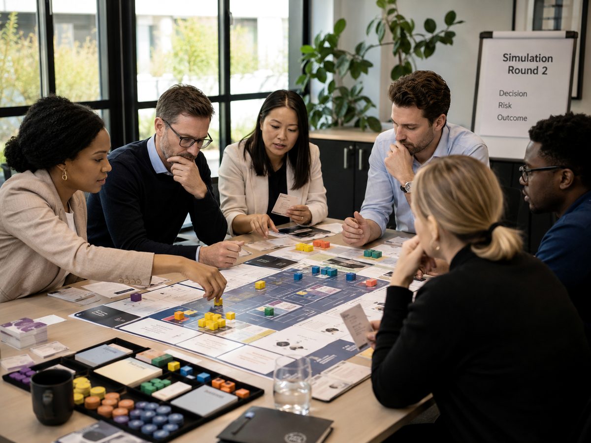 A team running a structured group exercise
